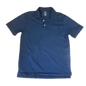 George Mens Navy Blue Cotton Short Sleeve Polo Shirt Chest Pocket G Size M